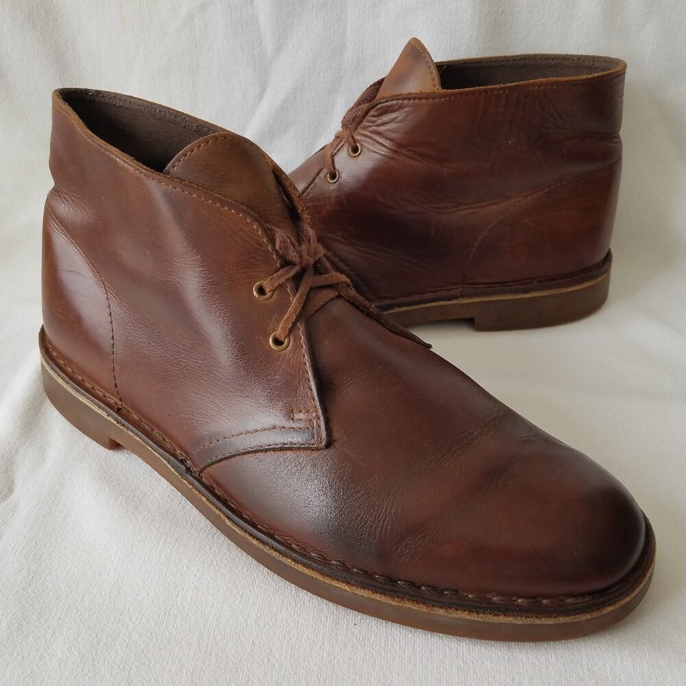 Clarks Boots Mens 11.5 M Bushare 2 Chuka Brown Leather Ankle Top 82286